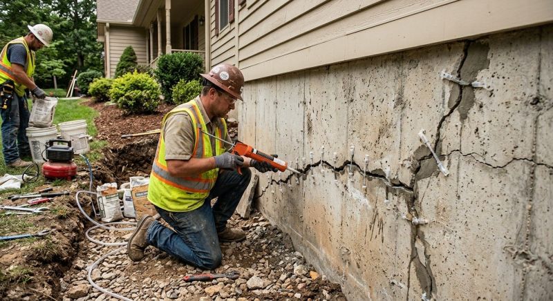Cracked Foundation Repair in Midland, NC