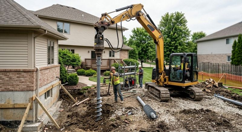 Helical Pile Installation in Waxhaw, NC