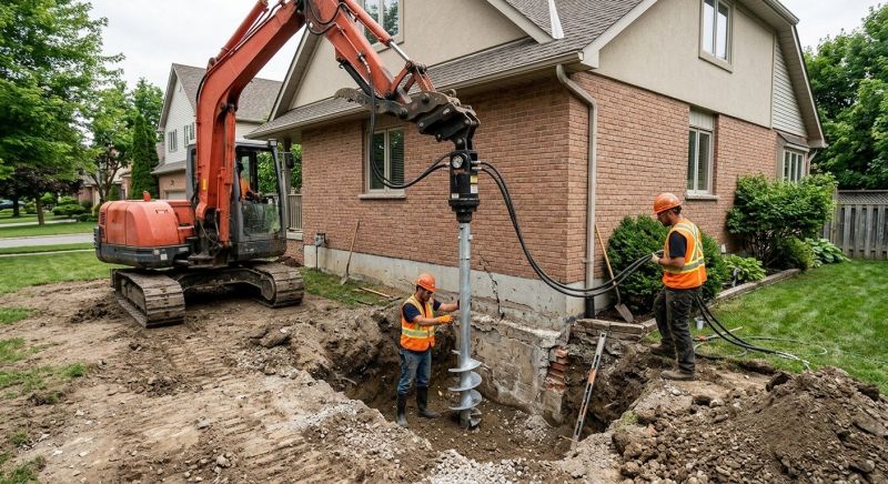 Helical Pile Installation in Waxhaw, NC